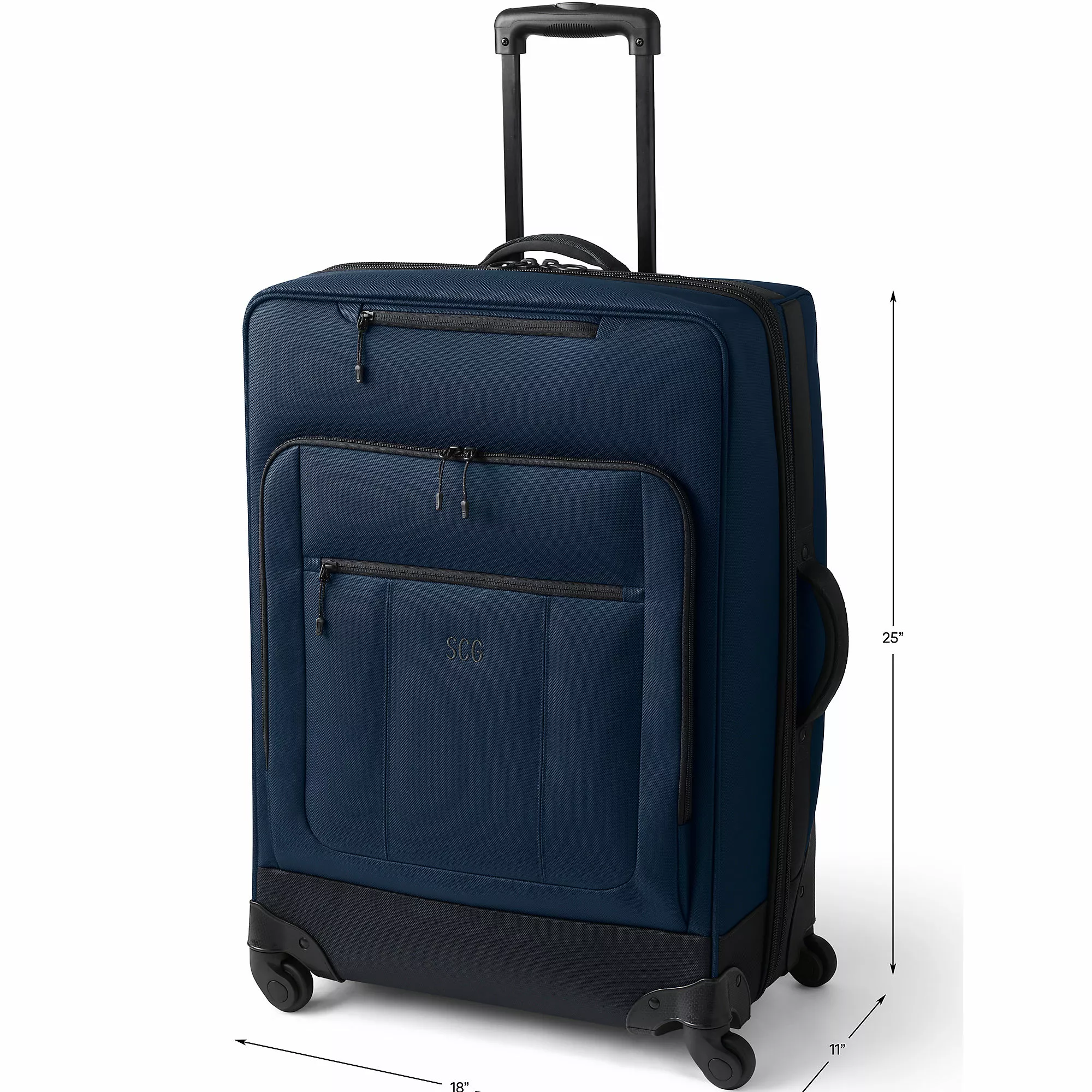 Lands' End Travel Checked Printed Rolling Luggage Bag - Image 5