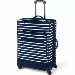 Lands' End Travel Checked Printed Rolling Luggage Bag