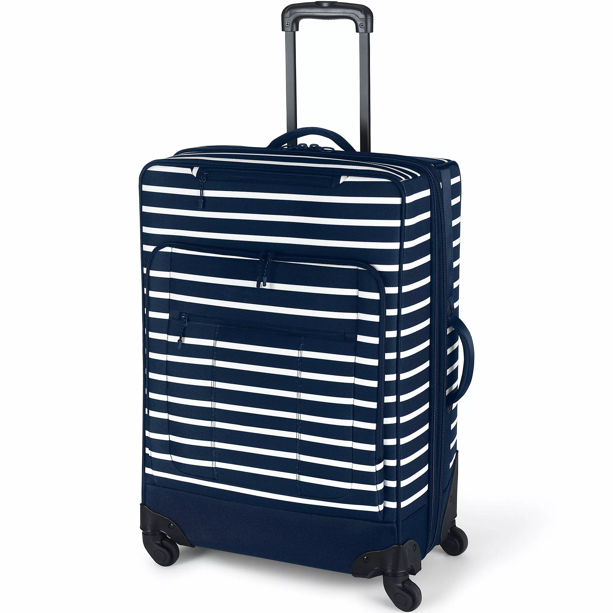 Lands' End Travel Checked Printed Rolling Luggage Bag