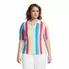 Lands' End Women's Plus Size Seriously Terry UPF Elbow Sleeve Polo Shirt