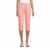 Lands' End Women's Petite Sport Knit High Rise Elastic Waist Pull On Capri Pants Print