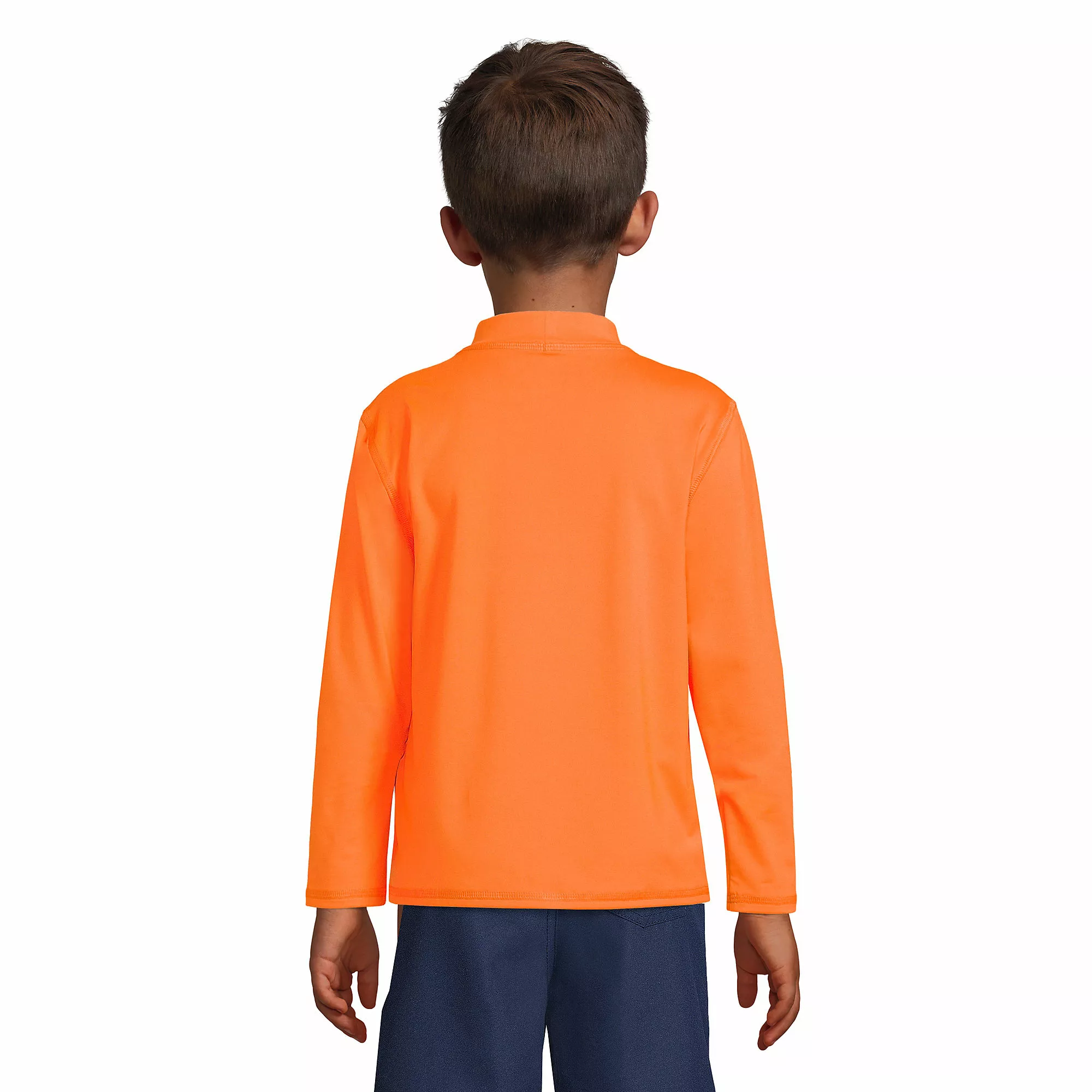 Lands' End Boys Long Sleeve Mock Neck Graphic UPF 50 Swim Rash Guard - Image 3