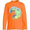 Lands' End Boys Long Sleeve Mock Neck Graphic UPF 50 Swim Rash Guard