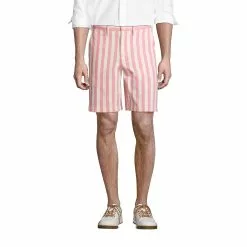 Lands' End Men's 9 Inch Striped Traditional Fit Stretch Knockabout Chino Shorts
