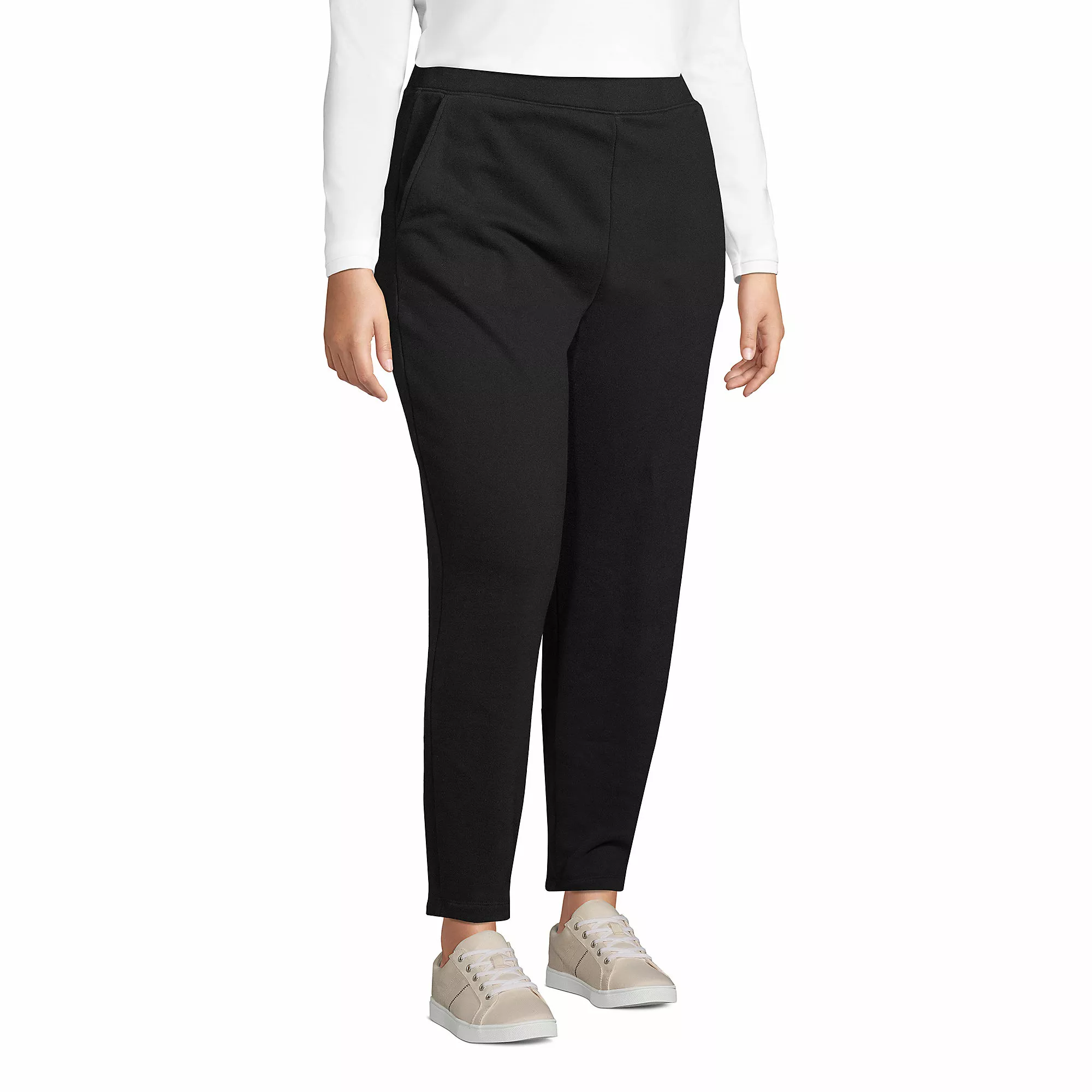 Lands' End Women's Plus Size Serious Sweats Ankle Sweatpants - Image 3