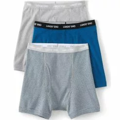 Lands' End Men's Big Knit Boxer Brief Mixed 3 Pack