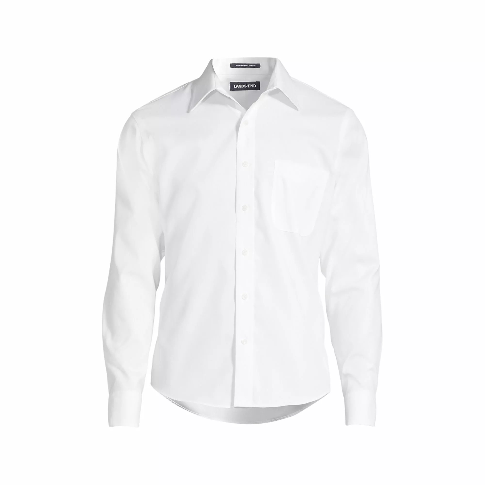 Lands' End Men's Untucked Traditional Fit Straight Collar No Iron Pinpoint Shirt - Image 5