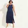 Lands' End Women's Plus Size Cotton Jersey Sleeveless Swim Cover-up Maxi Dress