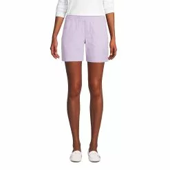 Lands' End Women's Mid Rise Elastic Waist Pull On 7" Knockabout Chino Shorts
