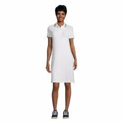 Lands' End Women's Short Sleeve Mesh Cotton Dress