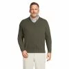Lands' End Men's Big Fine Gauge Cashmere V-neck Sweater