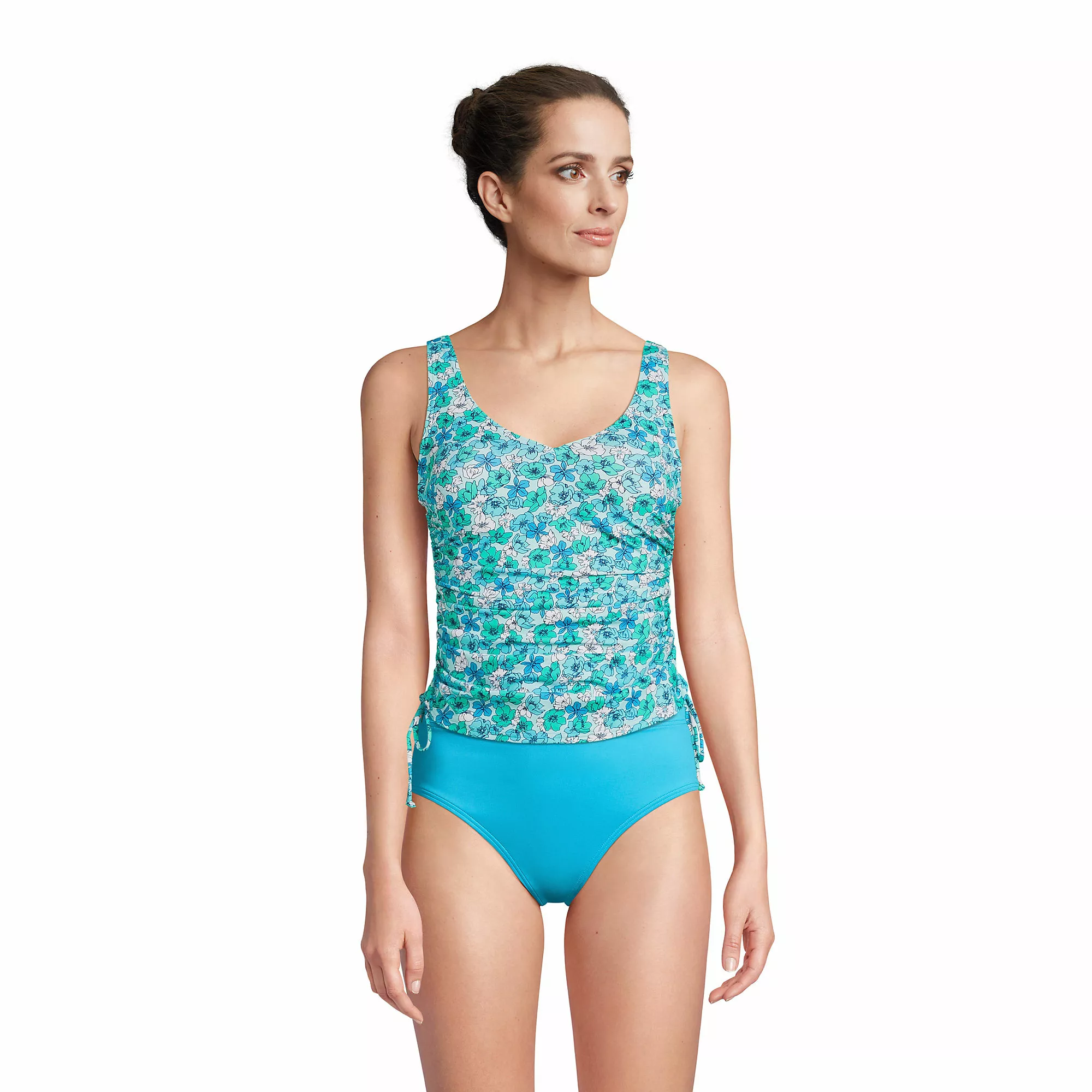 Lands' End Women's Chlorine Resistant Adjustable V-neck Underwire Tankini Swimsuit Top Adjustable Straps - Image 7