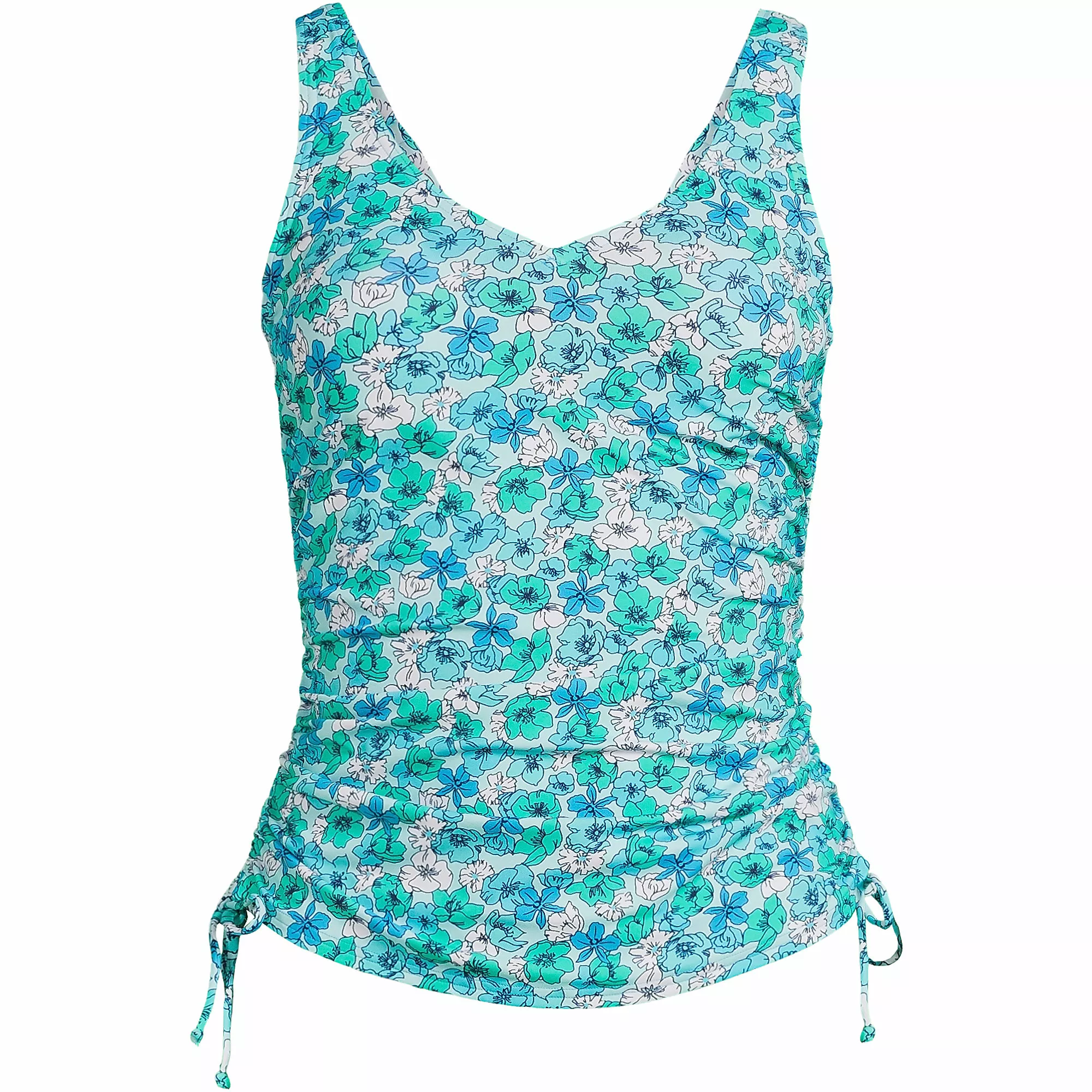 Lands' End Women's Chlorine Resistant Adjustable V-neck Underwire Tankini Swimsuit Top Adjustable Straps - Image 2