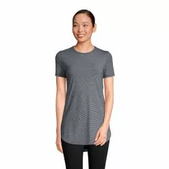 Lands' End Women's Moisture Wicking UPF Sun Short Sleeve Curved Hem Tunic Top