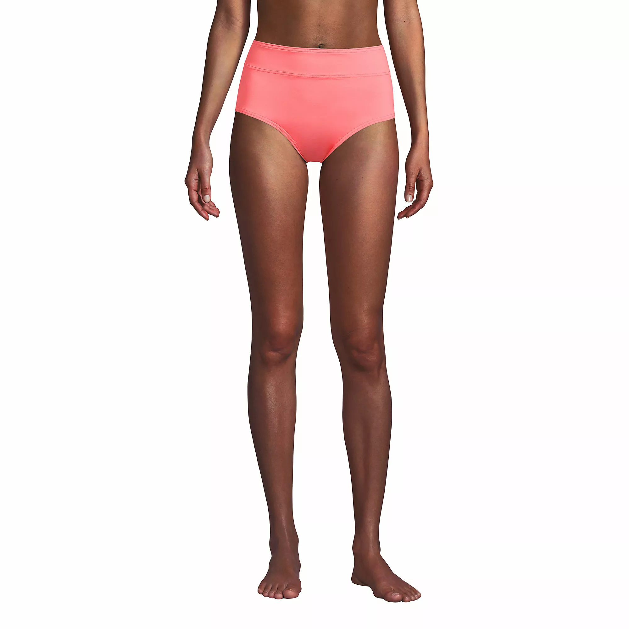 Lands' End Women's Chlorine Resistant Tummy Control High Waisted Bikini Swim Bottoms - Image 4