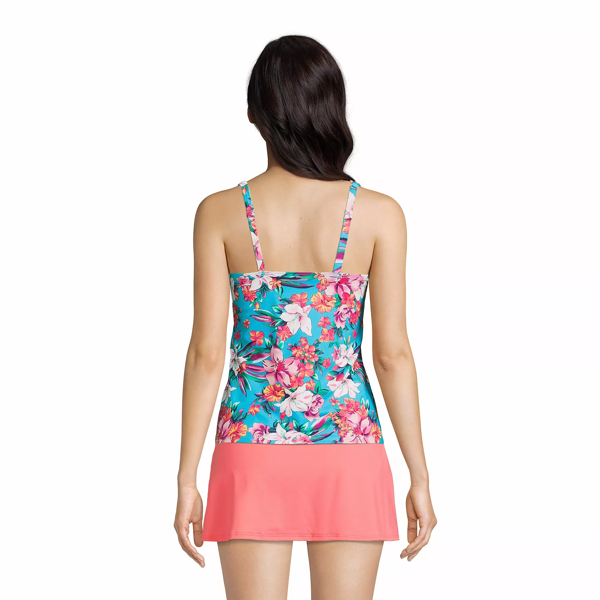 Lands' End Women's Chlorine Resistant Square Neck Underwire Tankini Swimsuit Top Adjustable Straps - Image 3