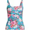 Lands' End Women's Plus Size Chlorine Resistant Square Neck Underwire Tankini Swimsuit Top Adjustable Straps