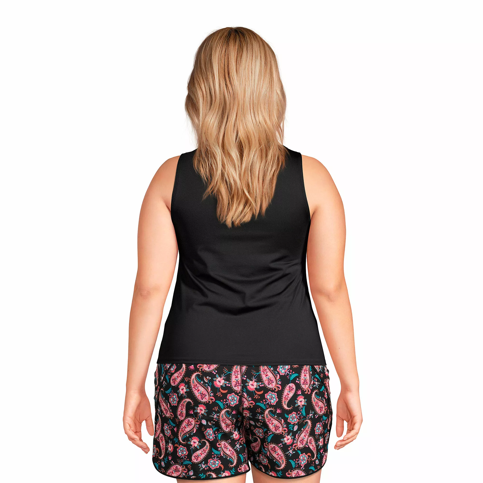 Lands' End Women's Plus Size Chlorine Resistant High Neck UPF 50 Sun Protection Modest Tankini Swimsuit Top - Image 2