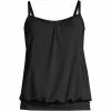 Lands' End Women's Chlorine Resistant Blouson Tummy Hiding Tankini Swimsuit Top Adjustable Straps