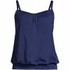 Lands' End Women's Plus Size Chlorine Resistant Blouson Tummy Hiding Tankini Swimsuit Top Adjustable Straps