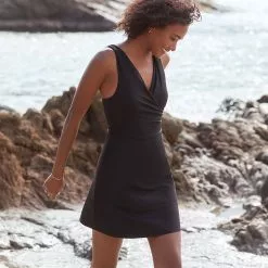 Lands' End Women's Plus Size Chlorine Resistant Tummy Control Surplice Wrap Swim Dress One Piece Swimsuit