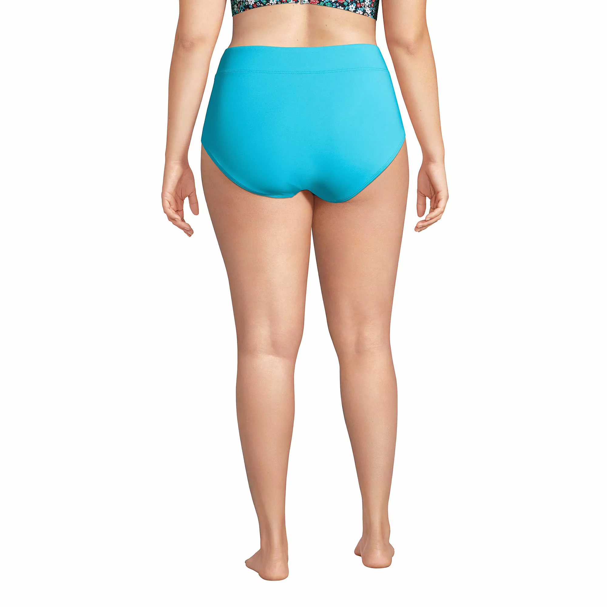 Lands' End Women's Plus Size Chlorine Resistant High Waisted Bikini Swim Bottoms - Image 3