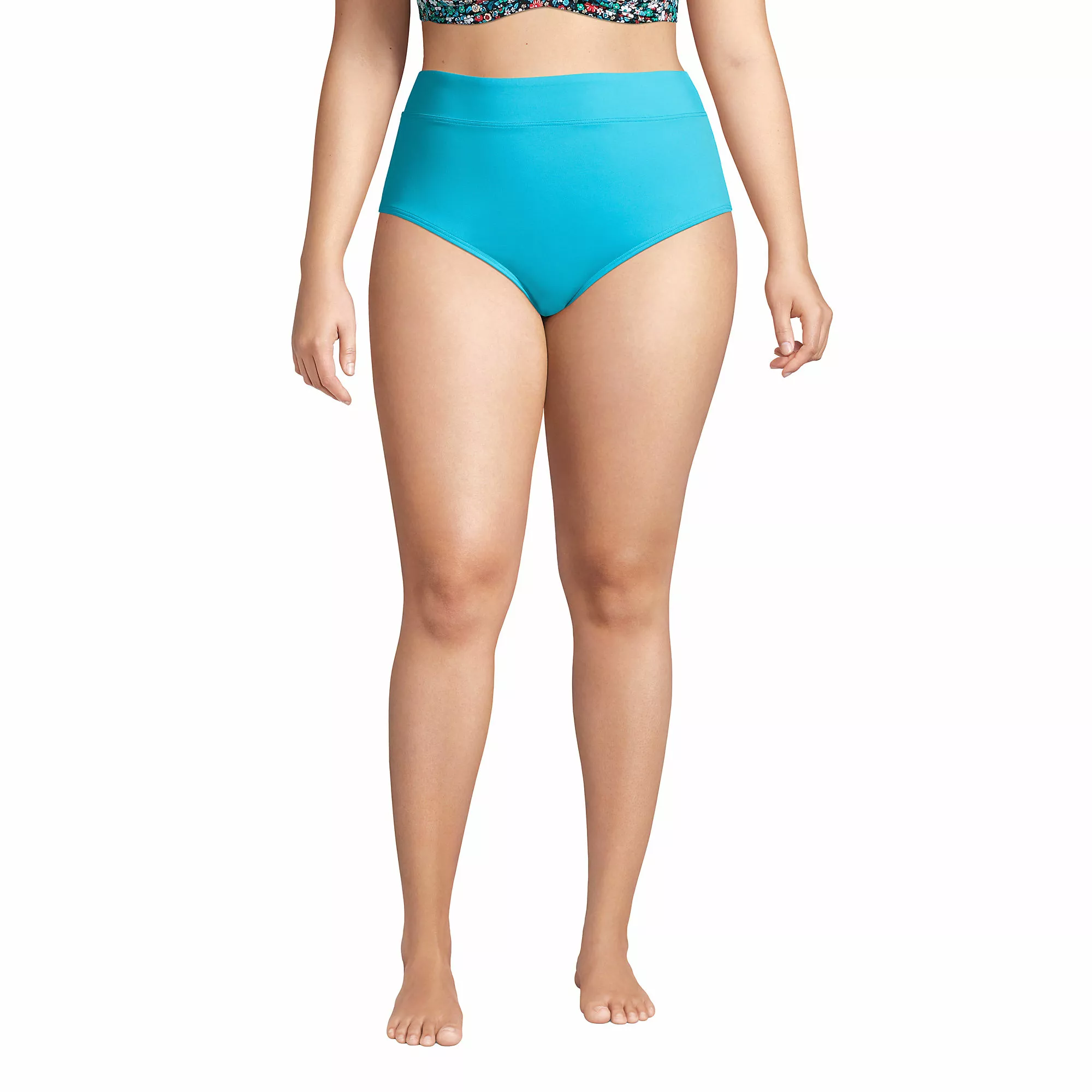 Lands' End Women's Plus Size Chlorine Resistant High Waisted Bikini Swim Bottoms - Image 4