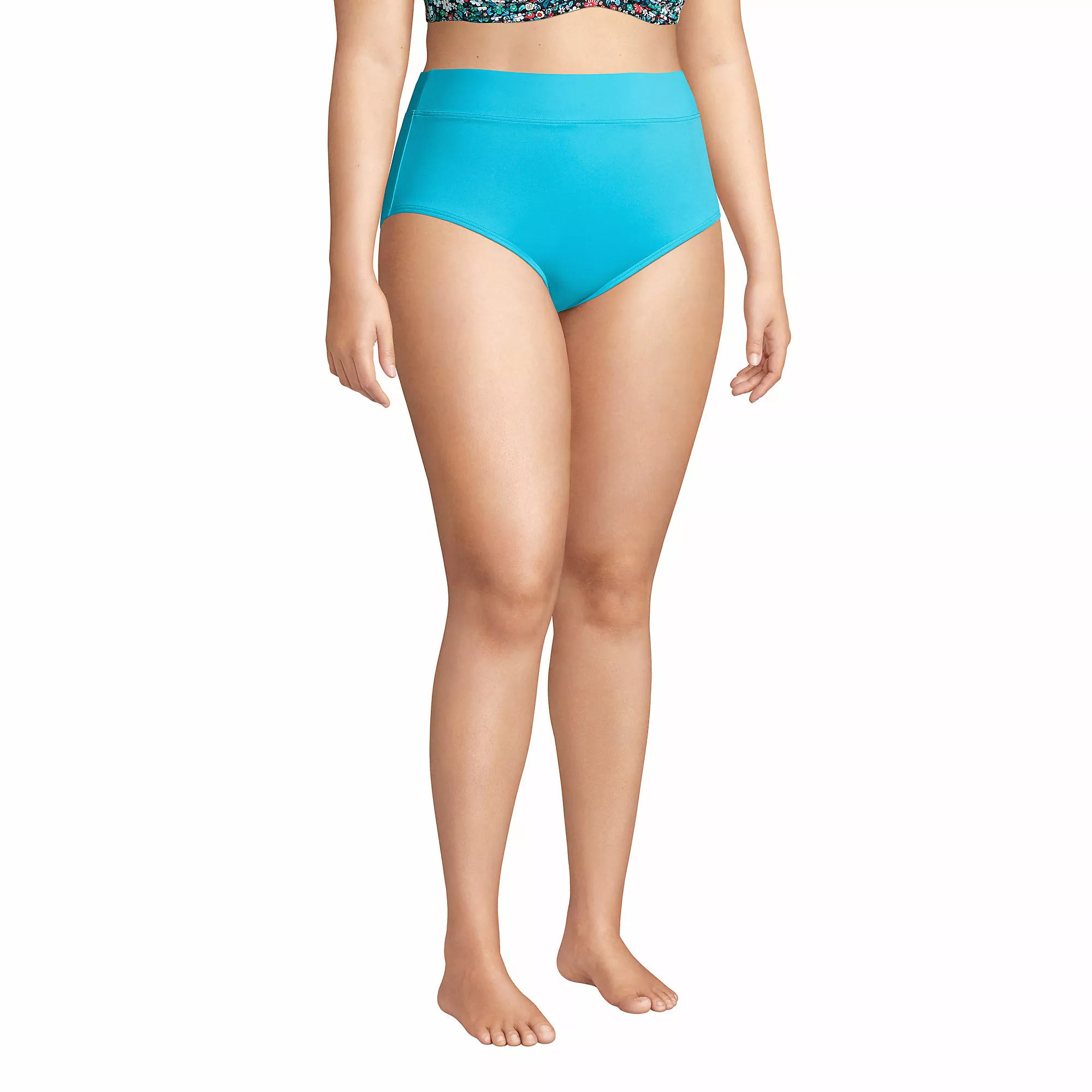 Lands' End Women's Plus Size Chlorine Resistant High Waisted Bikini Swim Bottoms - Image 5