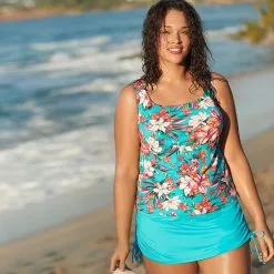 Lands' End Women's Chlorine Resistant Tummy Control Adjustable Swim Skirt Swim Bottoms