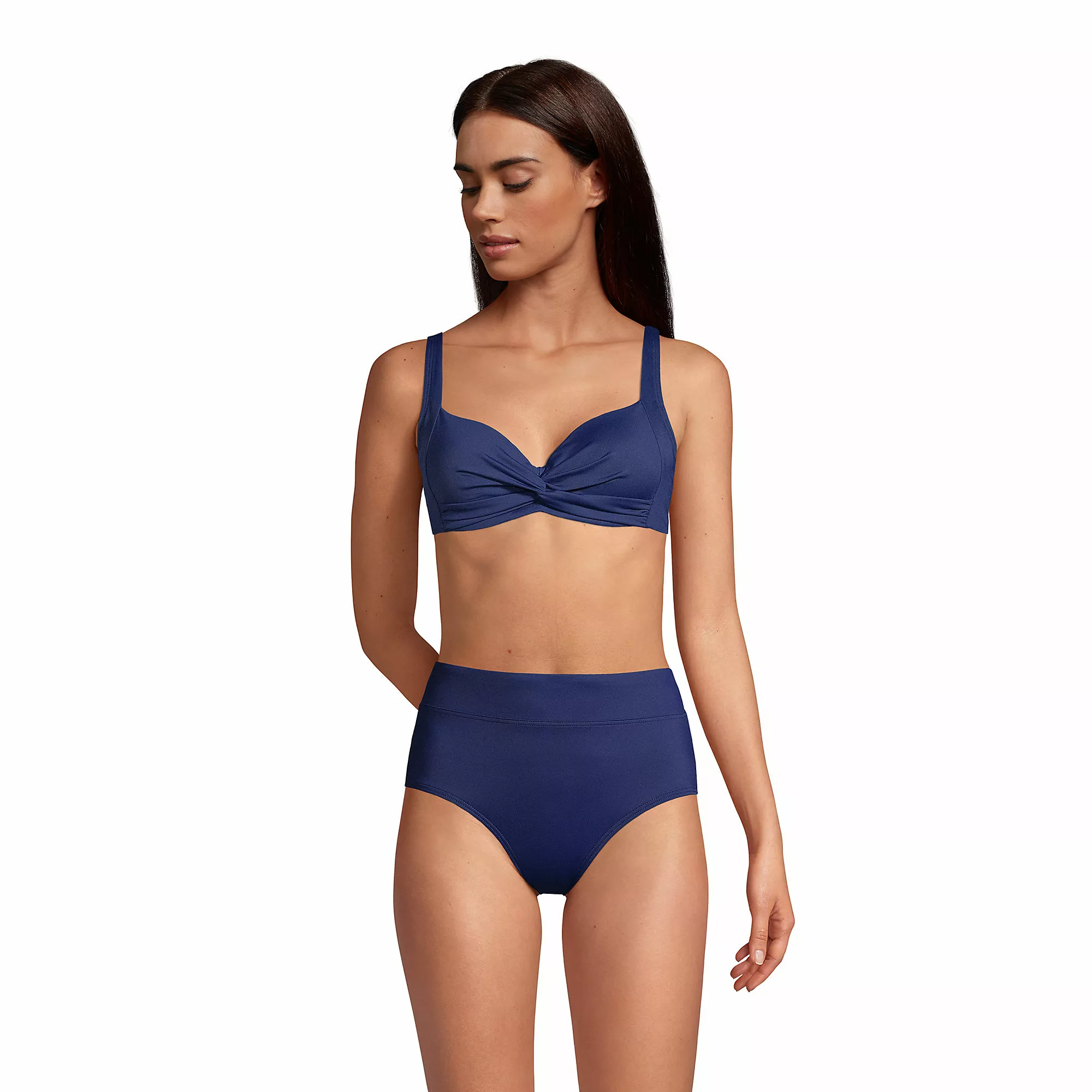Lands' End Women's Chlorine Resistant Twist Front Underwire Bikini Swimsuit Top Adjustable Straps - Image 4