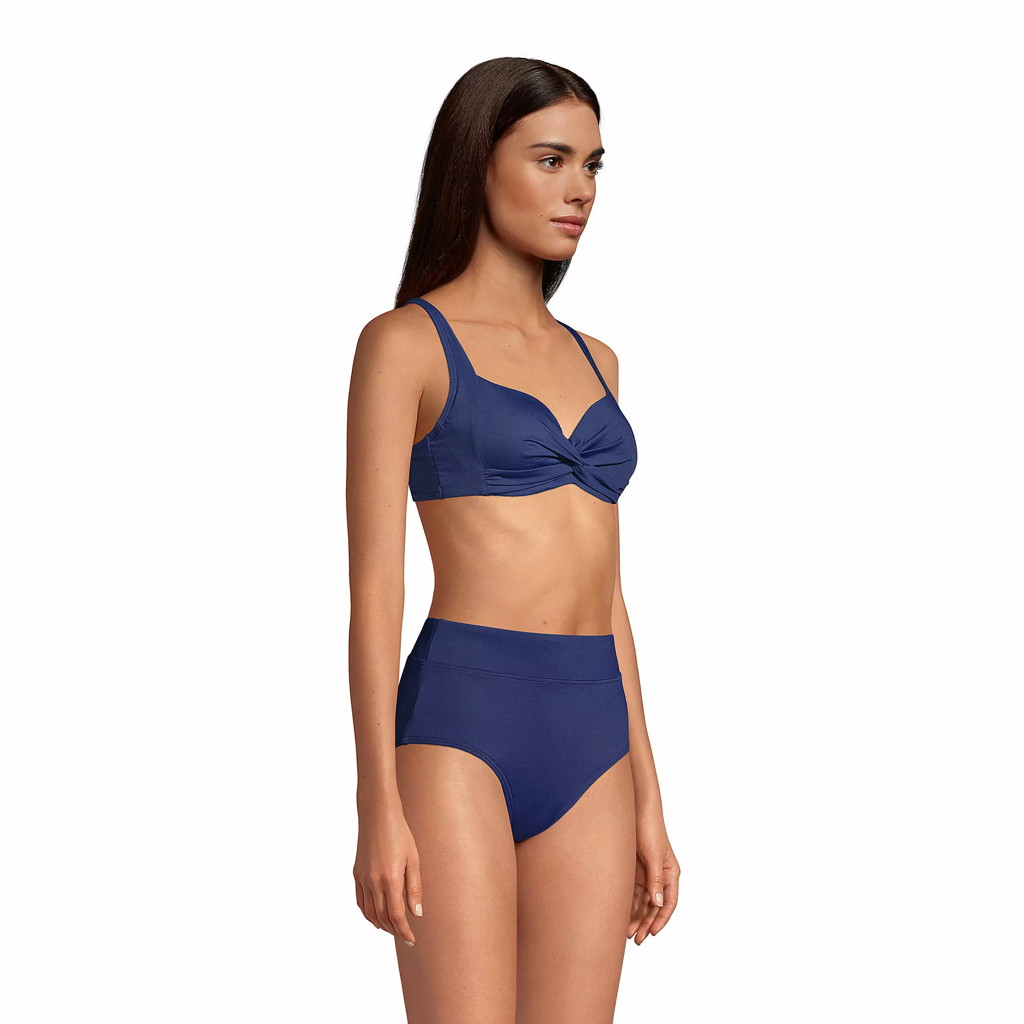 Lands' End Women's Chlorine Resistant Twist Front Underwire Bikini Swimsuit Top Adjustable Straps - Image 5