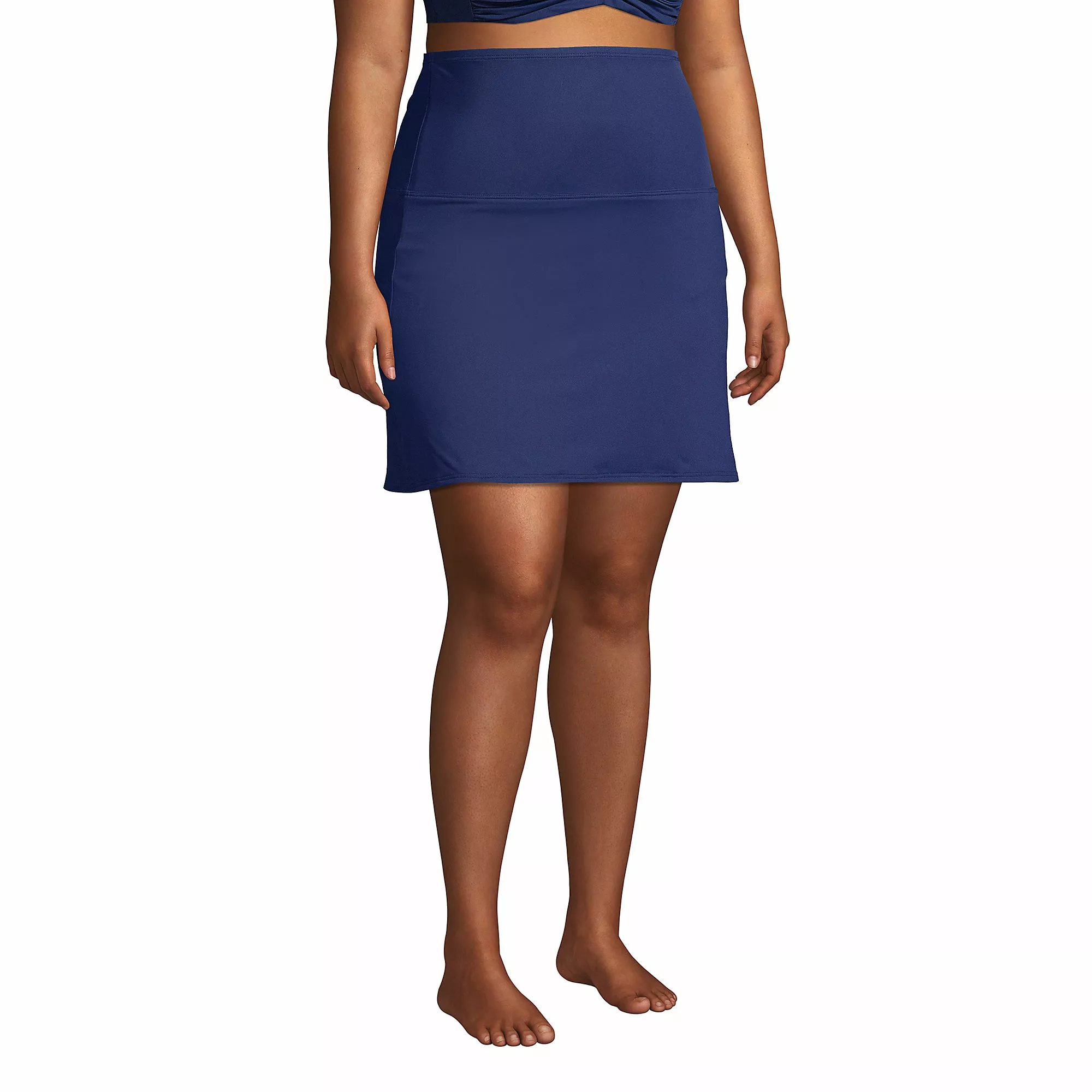 Lands' End Women's Plus Size Chlorine Resistant Tummy Control Ultra High Waisted Modest Swim Skirt Swim Bottoms - Image 4