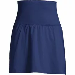 Lands' End Women's Chlorine Resistant Tummy Control Ultra High Waisted Modest Swim Skirt Swim Bottoms