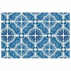 Bungalow Flooring Skid Resistant Mosaic Tile Print Floor Mat
