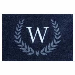 Bungalow Flooring Monogrammed Laurel Wreath Doormat