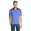 Lands' End Men's Short Sleeve Color Block Polyester Polo Shirt