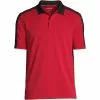 Lands' End Men's Big Short Sleeve Color Block Polyester Polo Shirt