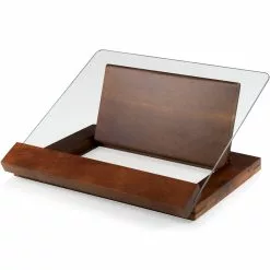Picnic Time Wooden Cookbook Stand With Glass