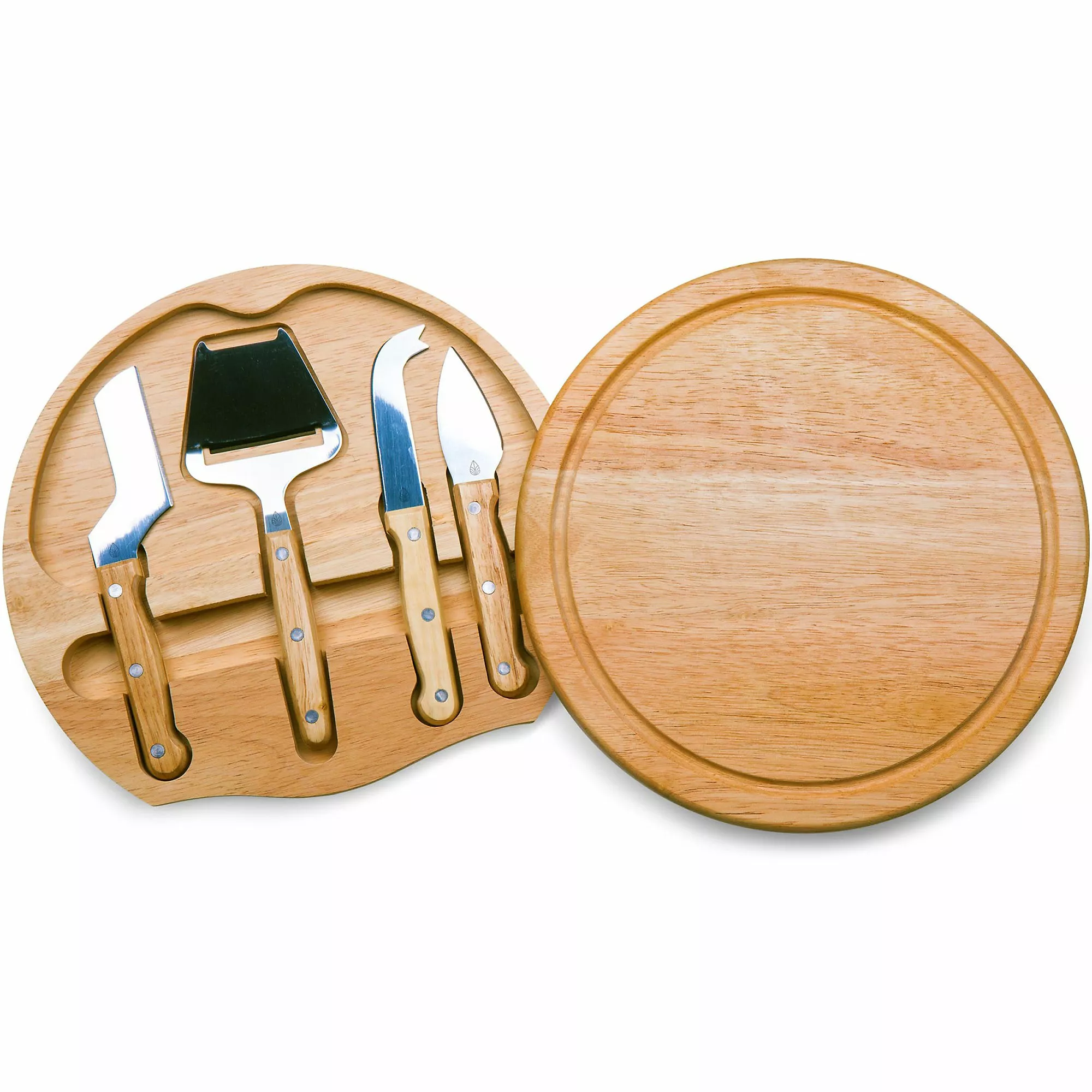 Picnic Time Round Cheese Cutting Board With Tools