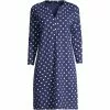 Lands' End Women's Cotton Jersey V-Neck 3/4 Sleeve Swim Cover-up Dress
