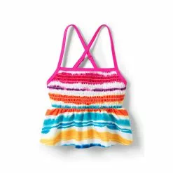 Lands' End Girls Smocked Tankini Swimsuit Top