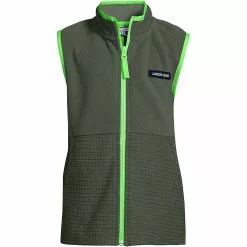 Lands' End Boys Grid Fleece Vest