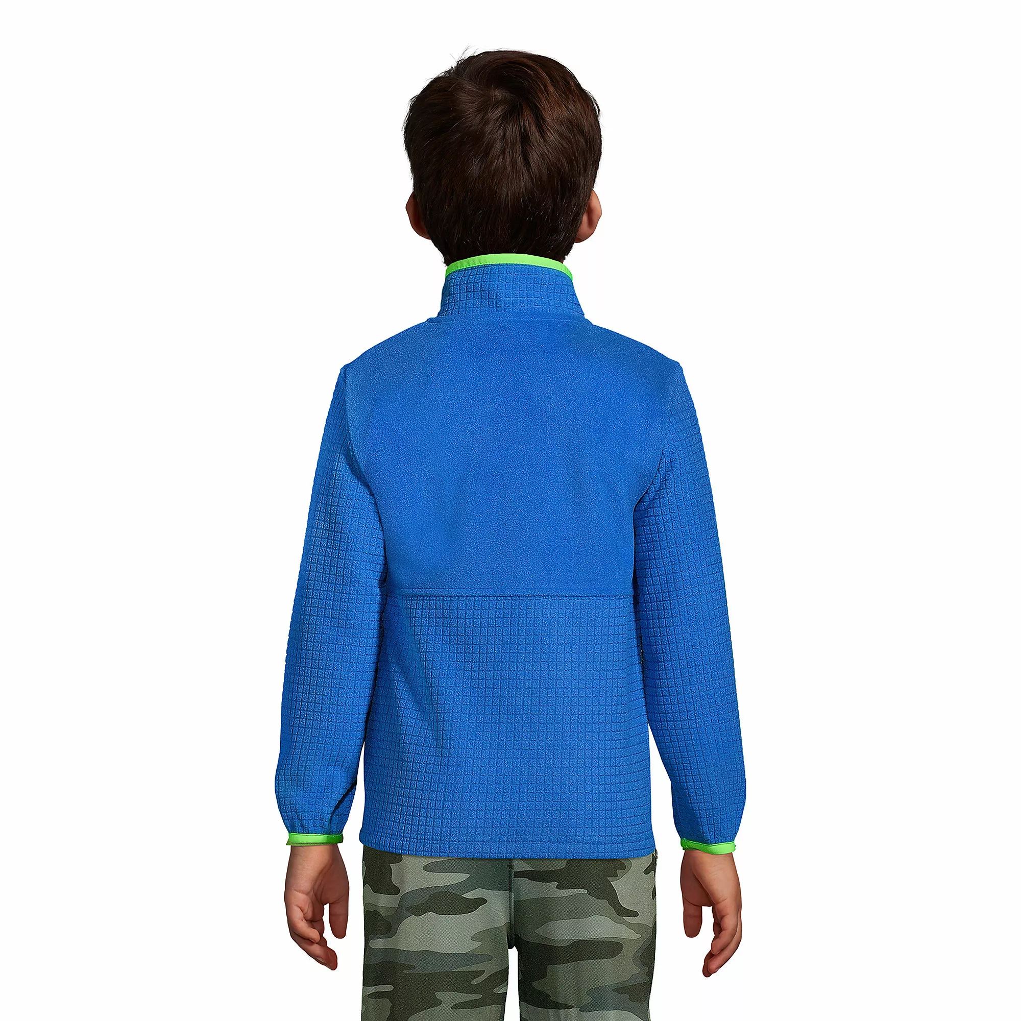 Lands' End Boys Grid Fleece Jacket - Image 3