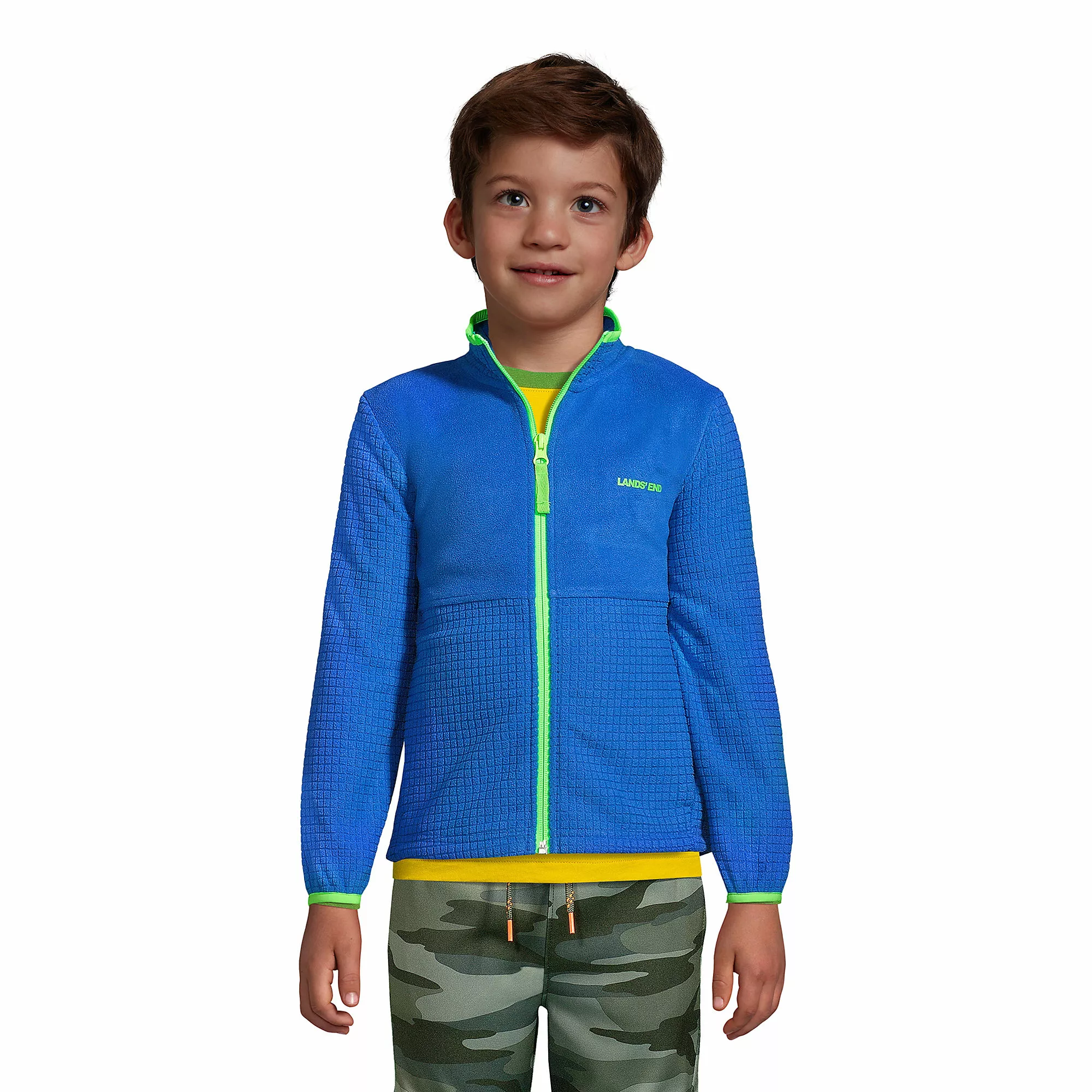 Lands' End Boys Grid Fleece Jacket - Image 2