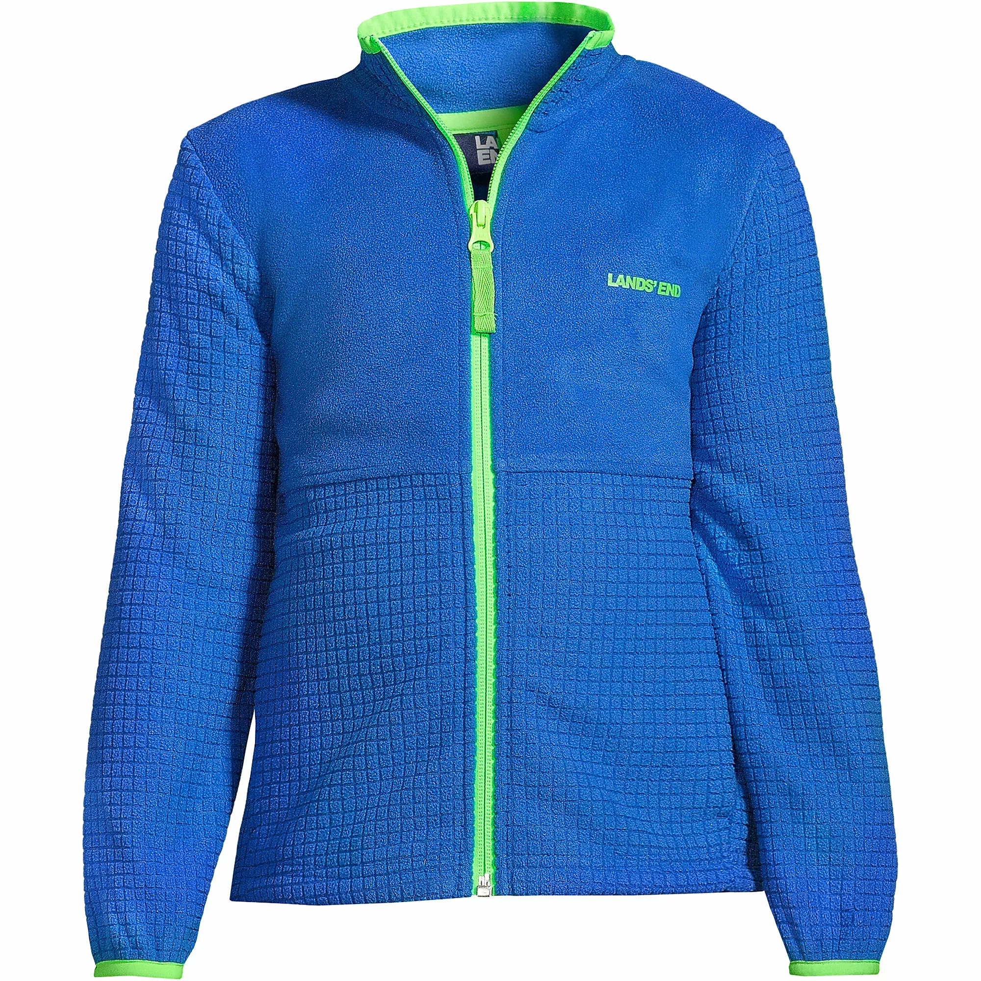 Lands' End Boys Grid Fleece Jacket