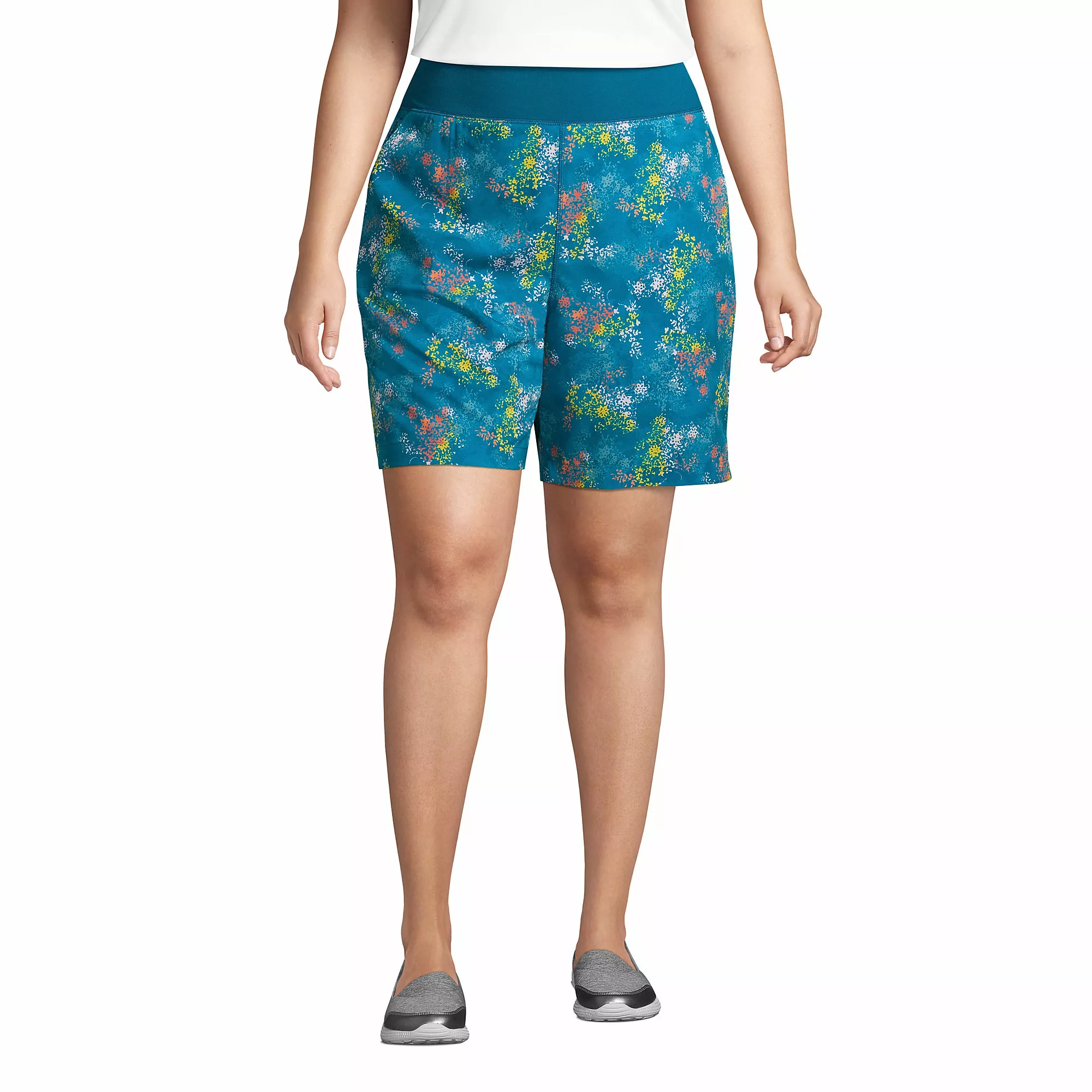 Lands' End Women's Plus Size 7" High Rise Everyday Active Shorts