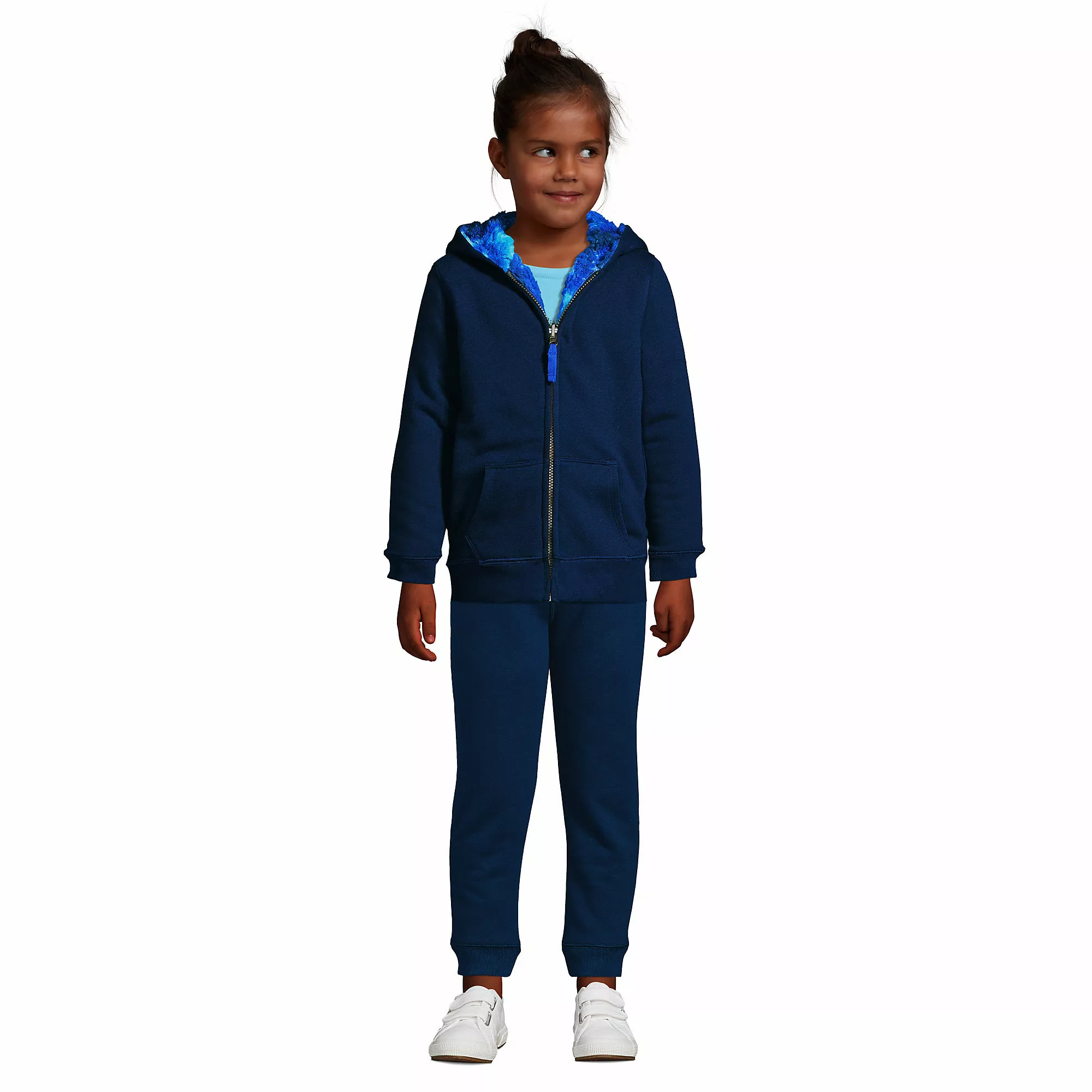 Lands' End Kids Reversible Sherpa Fleece Hoodie - Image 7