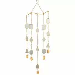 Kalalou Antique Brass Geometric Mirror Suncatcher
