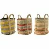 Kalalou Multi Colored Woven Jute Baskets - Set Of 3