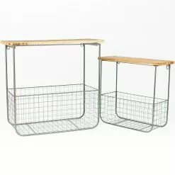 Kalalou Hanging Wire Basket Shelves - Set Of 2